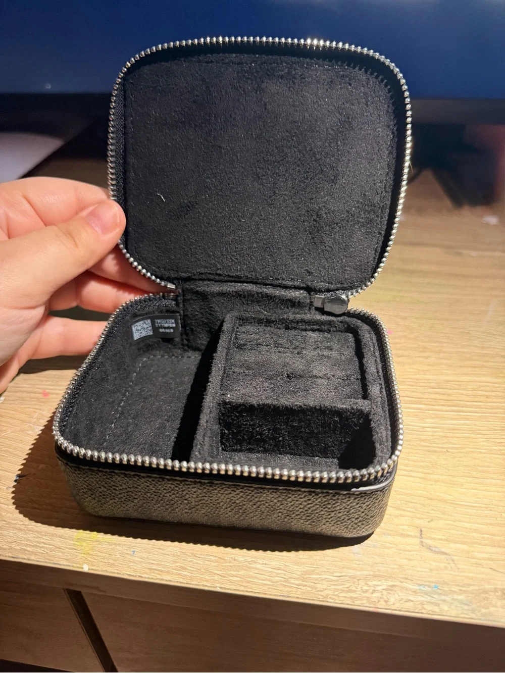 Michael Kors Black Signature MK Compact Jewelry Case